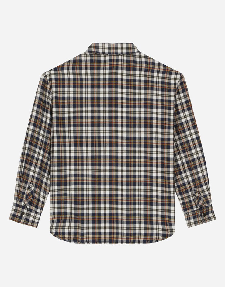 DolceGabbanaSpa Cotton flannel shirt with logo tag Multicolor L43S85FQ5FH