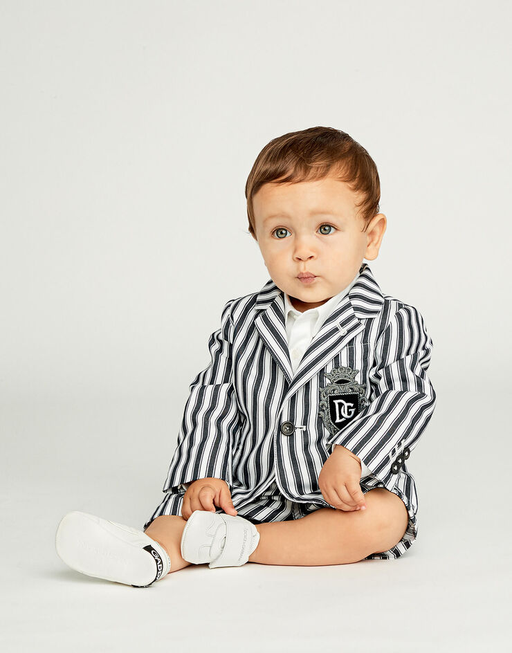 Dolce & Gabbana Single-breasted poplin suit with striped print GRIGIO L11U73G7VYH