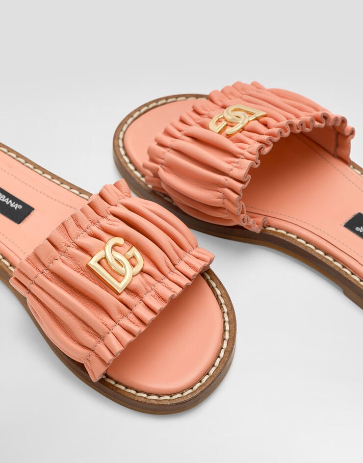 Dolce & Gabbana Nappa leather flat slippers Pink D11373A1850