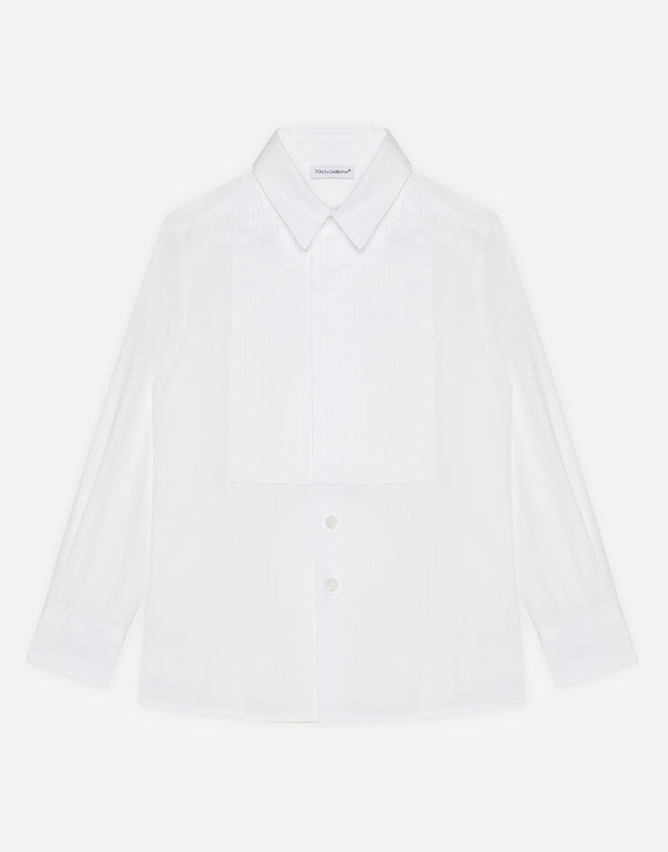 Dolce & Gabbana Poplin shirt with shirt-front detail White L42S56FU5GK