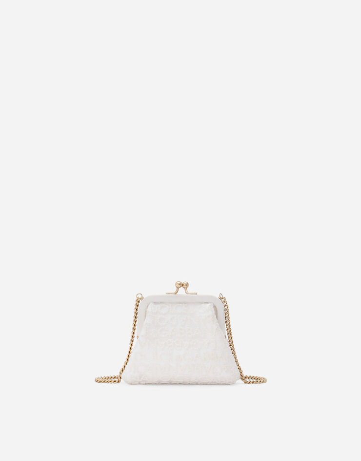 Dolce & Gabbana Bolso bandolera de malla con logotipo Dolce&Gabbana bordado Blanco EB0007AU135