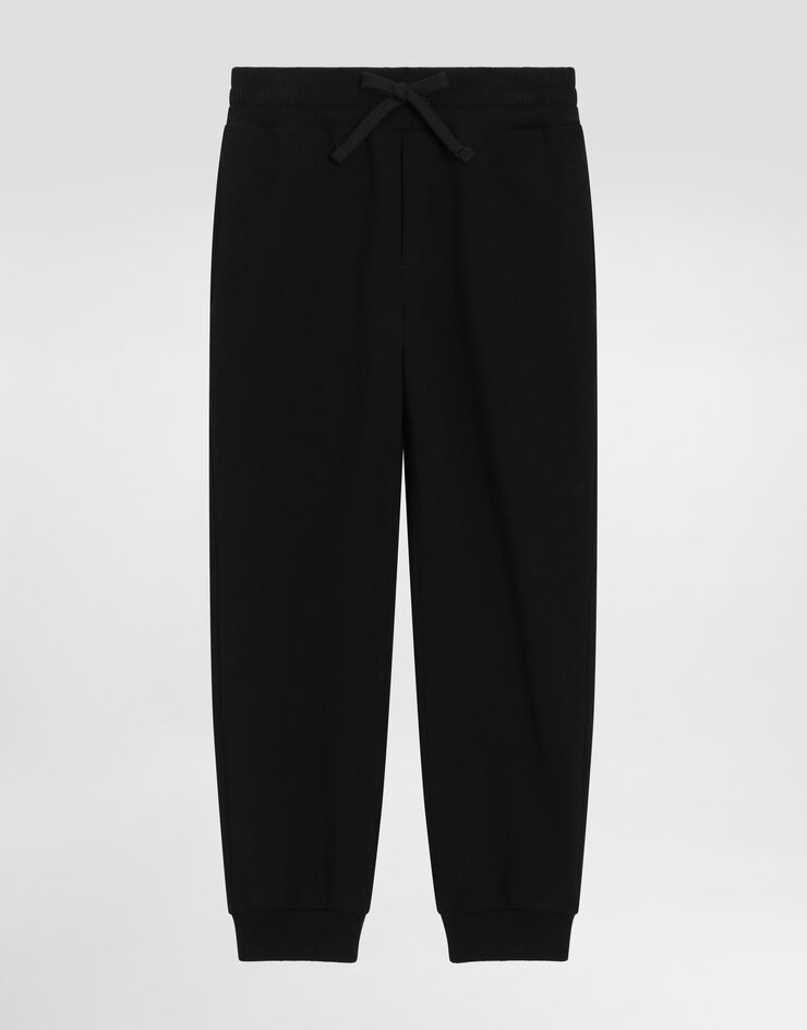 Dolce & Gabbana Fleece jogging pants with DG logo Black L4JPIGG7OSS