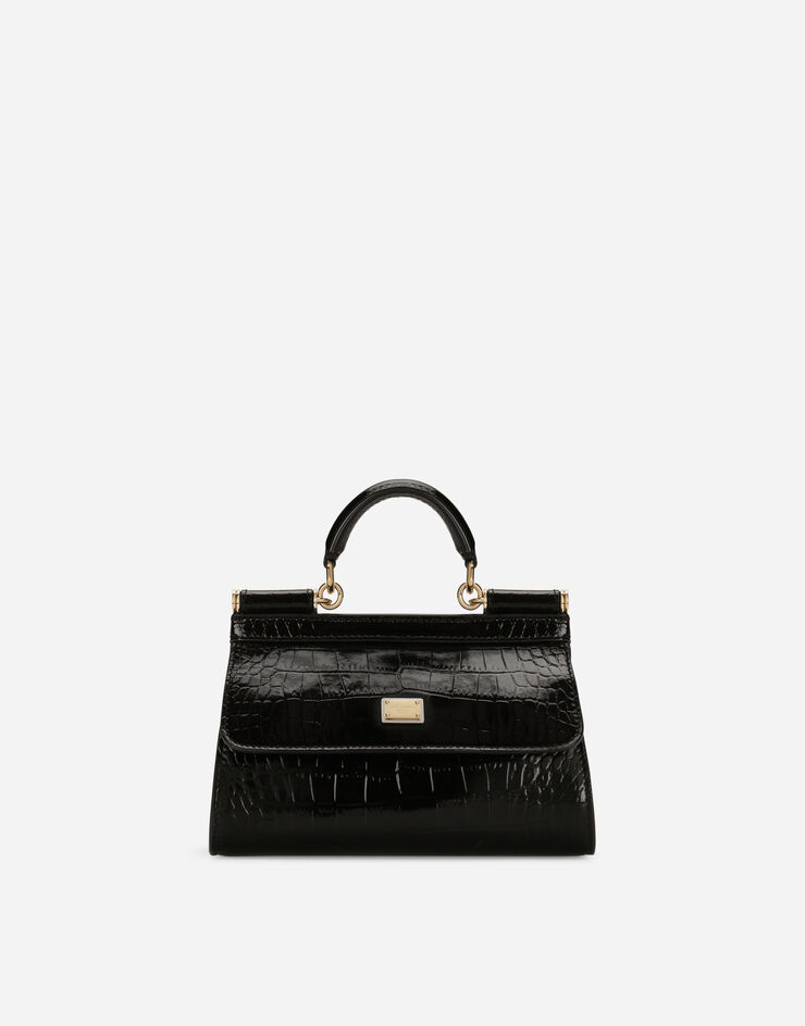 Dolce & Gabbana KIM DOLCE&GABBANA Small double-face Sicily bag in crocodile-print calfskin and leopard-print polished calfskin Animal Print BB7467AM773