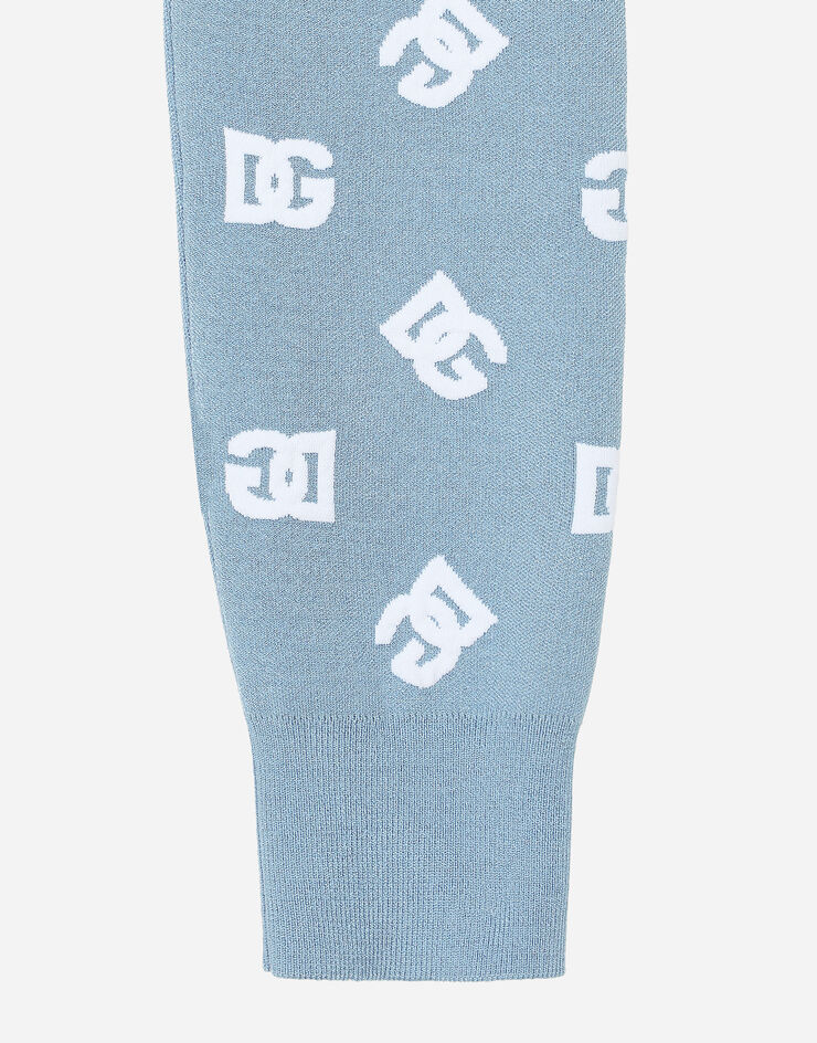 Dolce & Gabbana DGロゴ ビスコースジャカード クロップドセーター ブルー FXI12TJFMGT