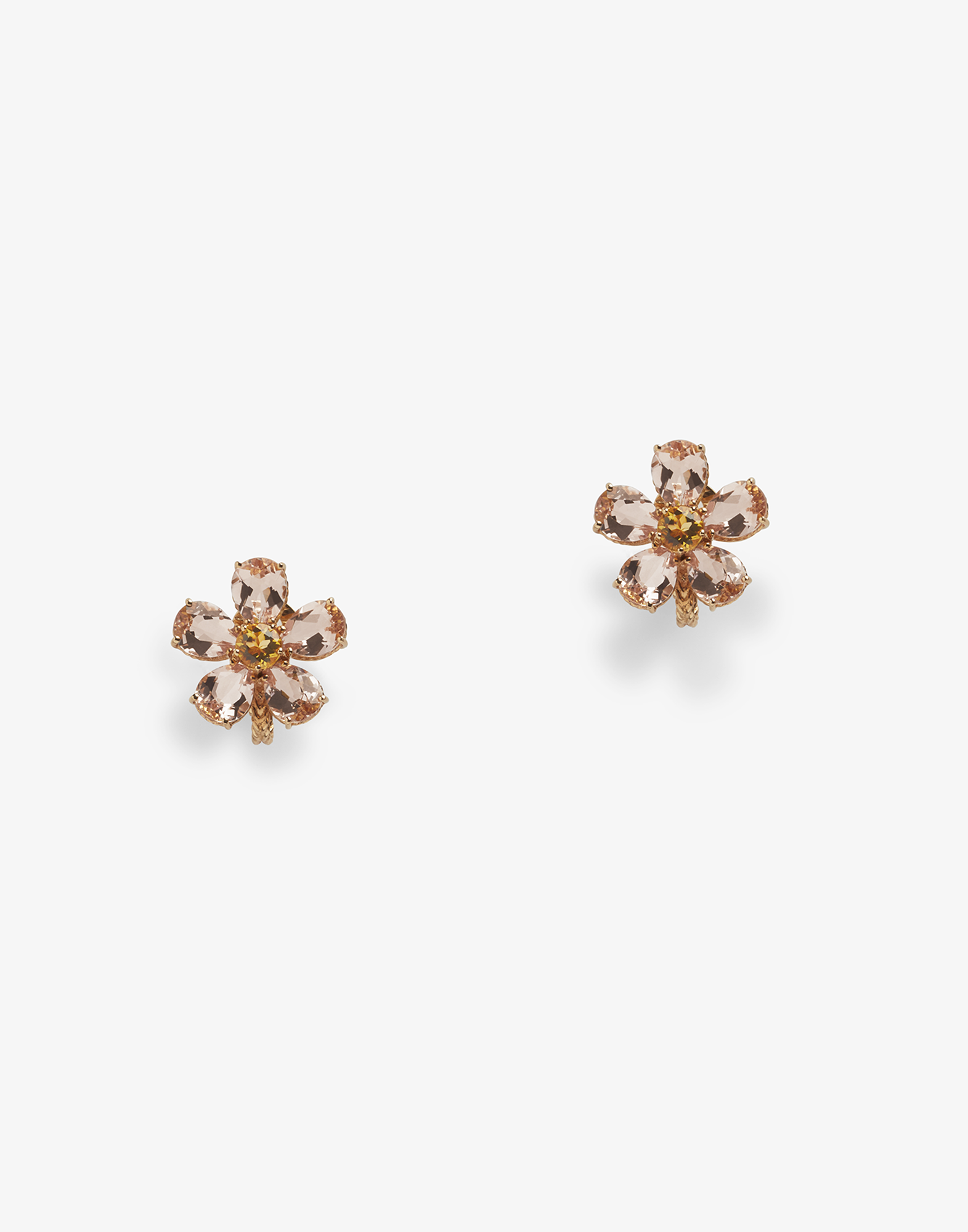 Dolce & Gabbana Red gold flower earrings Gold WEQA2GWPE01