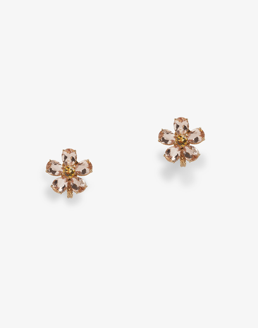 Dolce & Gabbana Red gold flower earrings White WEQA1GWSPBL