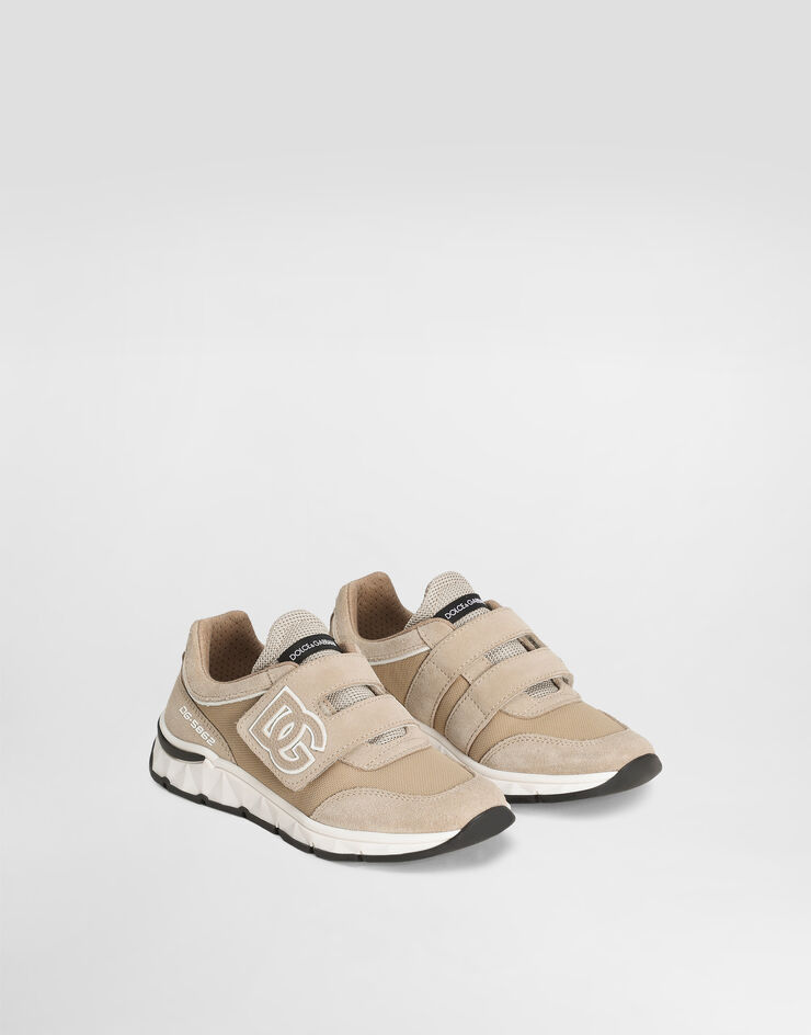 Dolce & Gabbana Mesh and split leather DG running sneakers Beige DA5187AA954