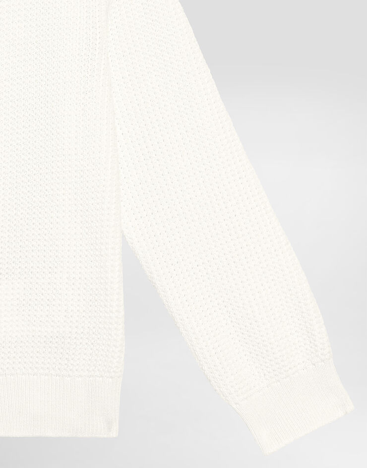 Dolce & Gabbana ロゴボタン ニット カーディガン ホワイト L1KWG1JBCGE