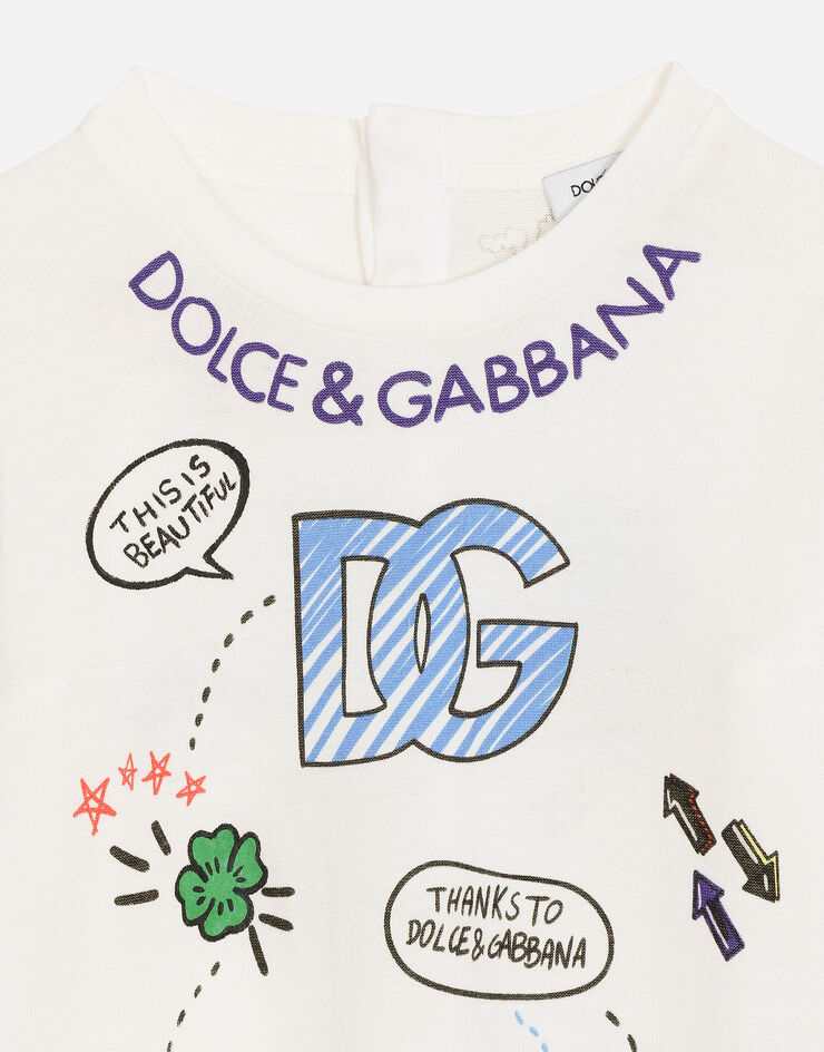 Dolce & Gabbana 3-piece gift set in DG design-print jersey Multicolor L1JO8SII7FC