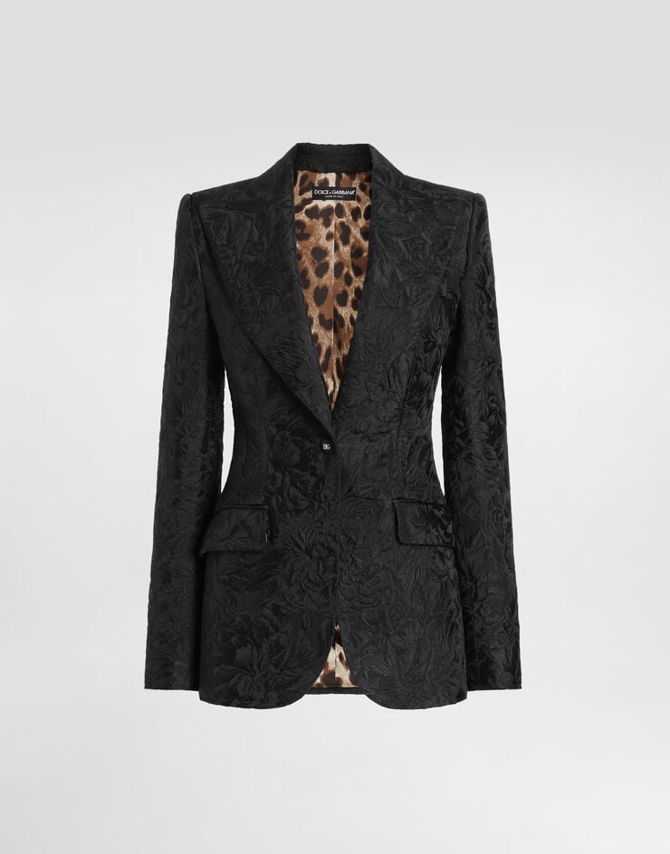 Dolce & Gabbana Giacca turlington in broccato Nero F29UCTGDDBT