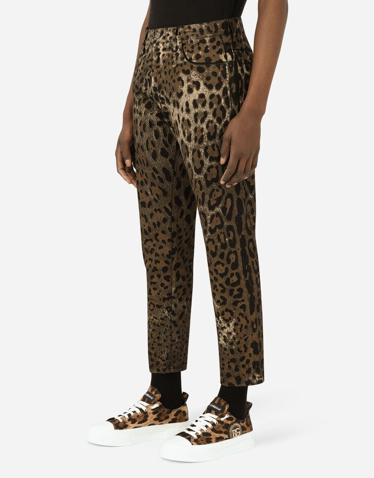 Dolce & Gabbana Loose jeans with DG leopard print Multicolor GYJDADG8EI1