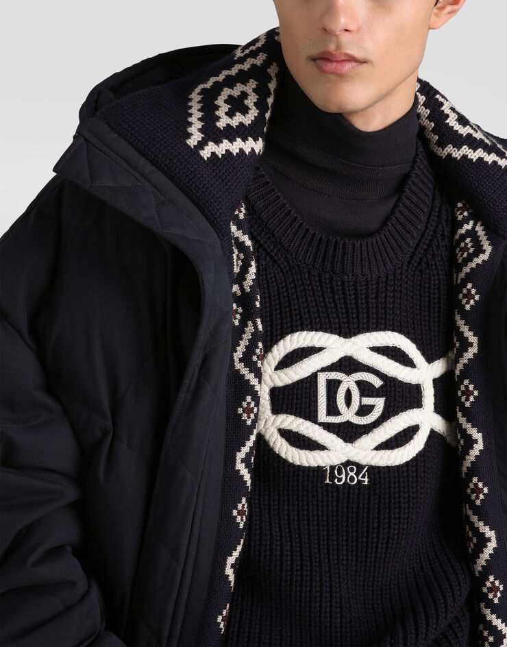 Dolce & Gabbana Quilted cotton padded jacket Blue G9CHLTHUMXI
