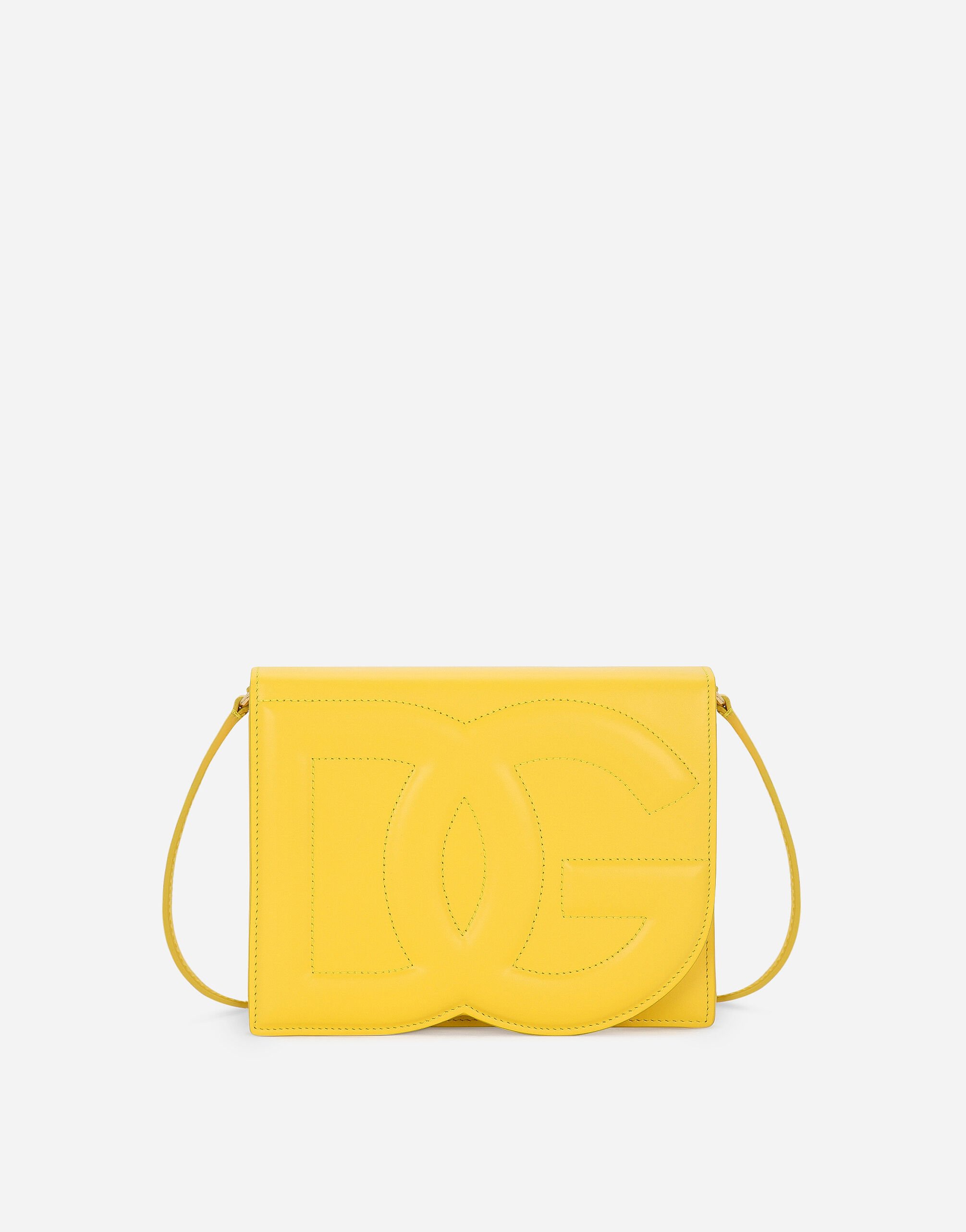 Calfskin DG logo crossbody bag in Yellow for Women Dolce Gabbana US
