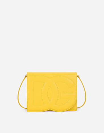 Dolce & Gabbana حقيبة كروس بودي من جلد عجل بشعار DG أصفر BB2274AP026