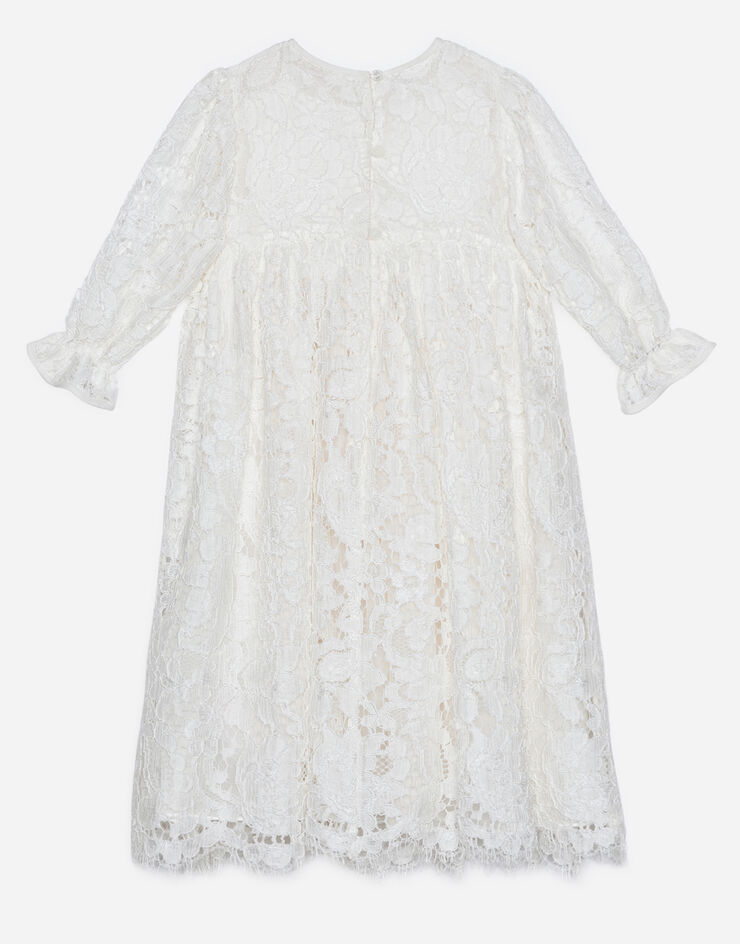 Dolce & Gabbana Vestido de manga larga y con encaje galon Blanco L0EGD1FLMKZ