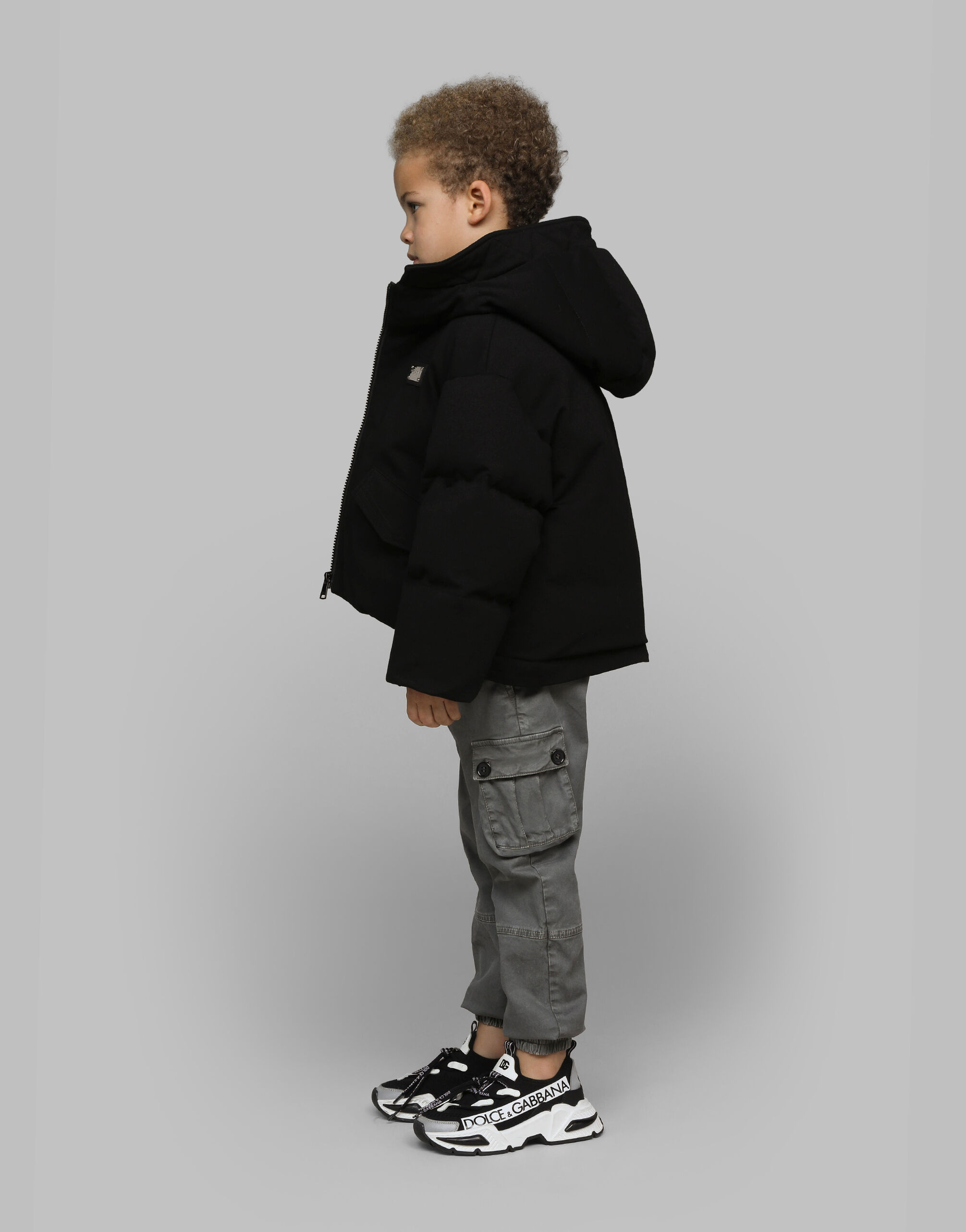 PIUMINO CORTO in Black for Boys Dolce Gabbana