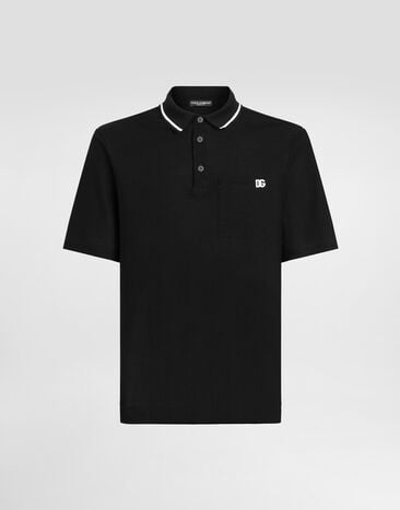 Dolce & Gabbana Cotton piqué polo shirt Black G8SN2ZHU7UT