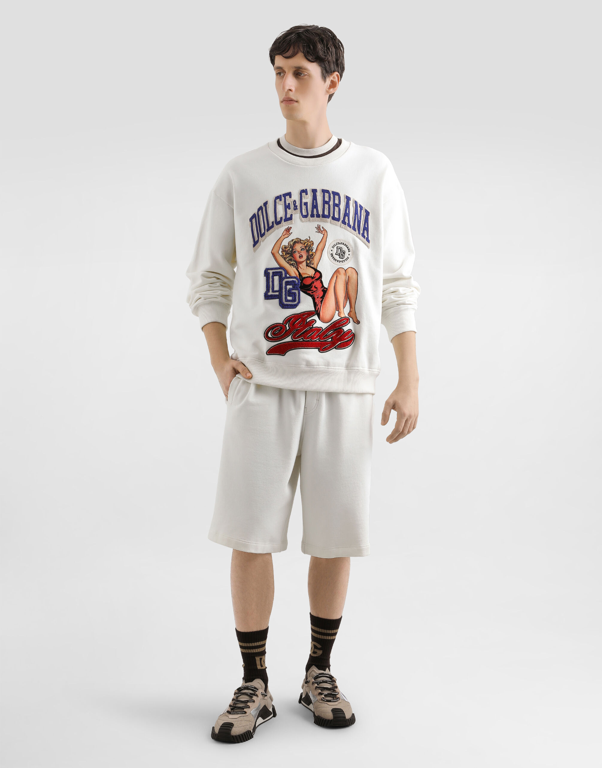 トップス DOLCE&GABBANA sweat setup Jersey zip-up hoodie in Blue for Men | Dolce&Gabbana® US