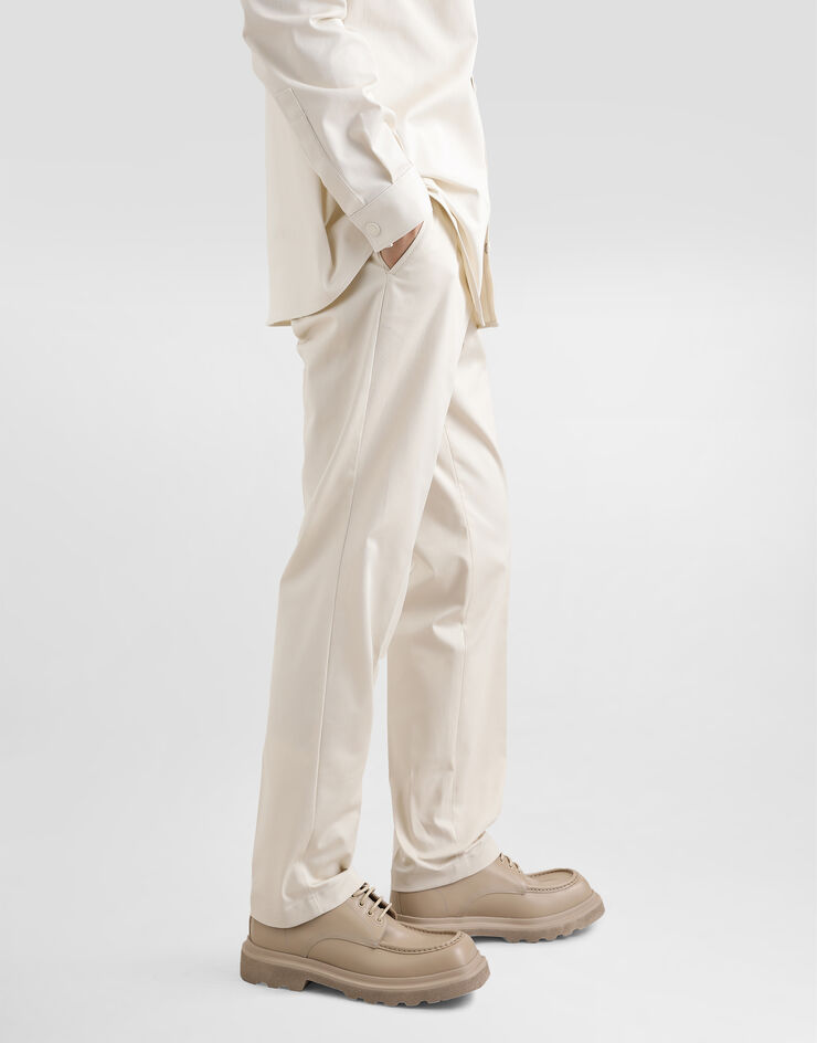 Dolce & Gabbana Tailored cotton pants Beige GP0R4TFUFL3