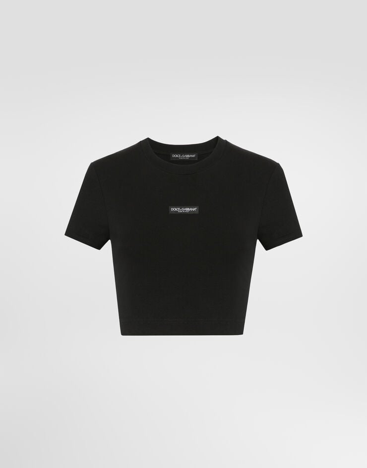 Dolce & Gabbana Jersey t-shirt with logo Black F8V95TFUEEY