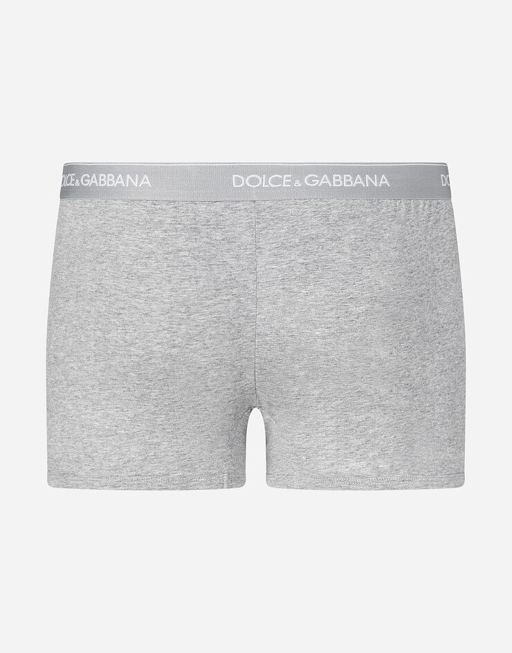 Dolce & Gabbana Pack de deux boxers classiques en coton stretch Gris M9C07JONN95