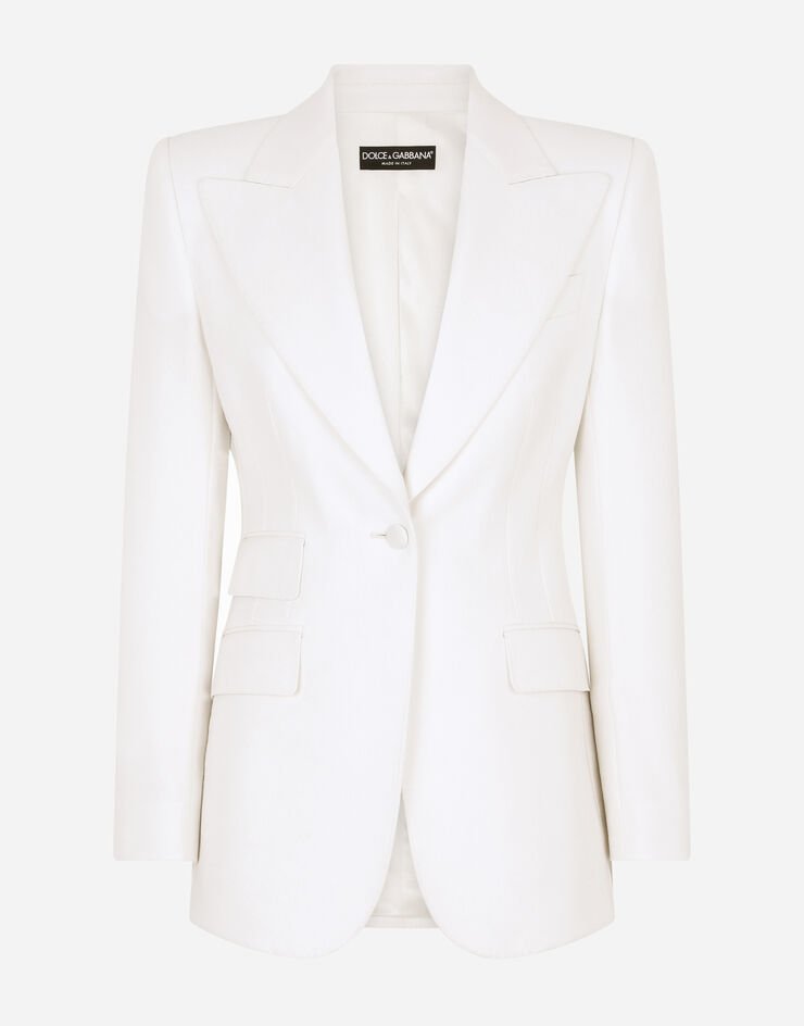 Dolce & Gabbana Jacket in natté fabric White F29DOTFUCCS
