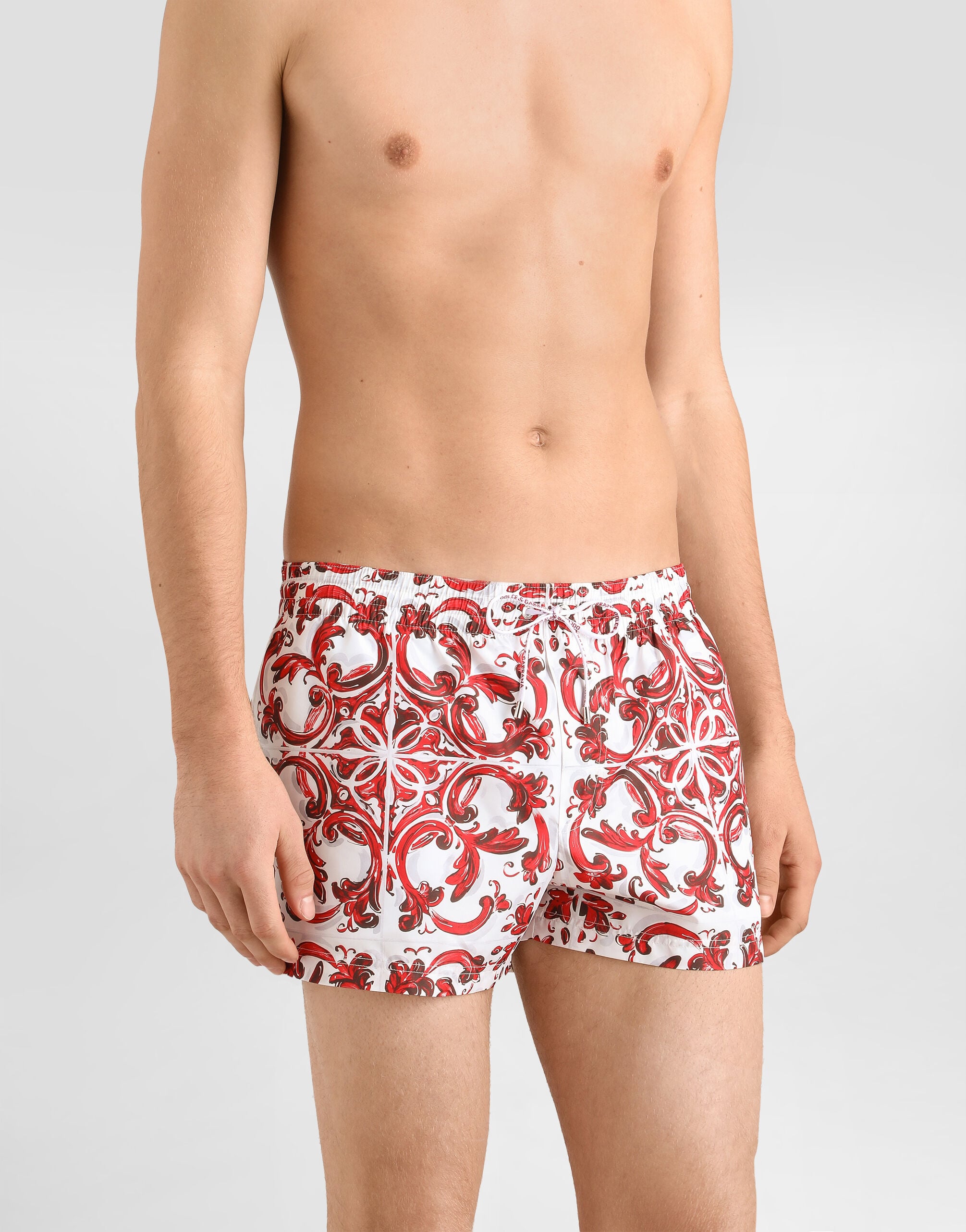 Majolica-print short swim boxer shorts in Multicolor for Men