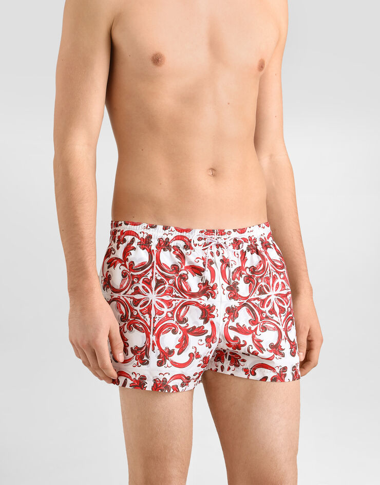 Dolce & Gabbana Majolica-print short swim boxer shorts Multicolor M4A06TFSSLO