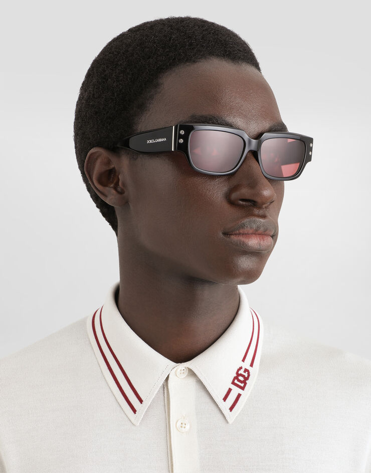 Dolce & Gabbana Polo shirt in smooth silk with dg intarsia Dolce & Gabbana Polo shirt in smooth silk with dg intarsia White GXZ02TJBSPN