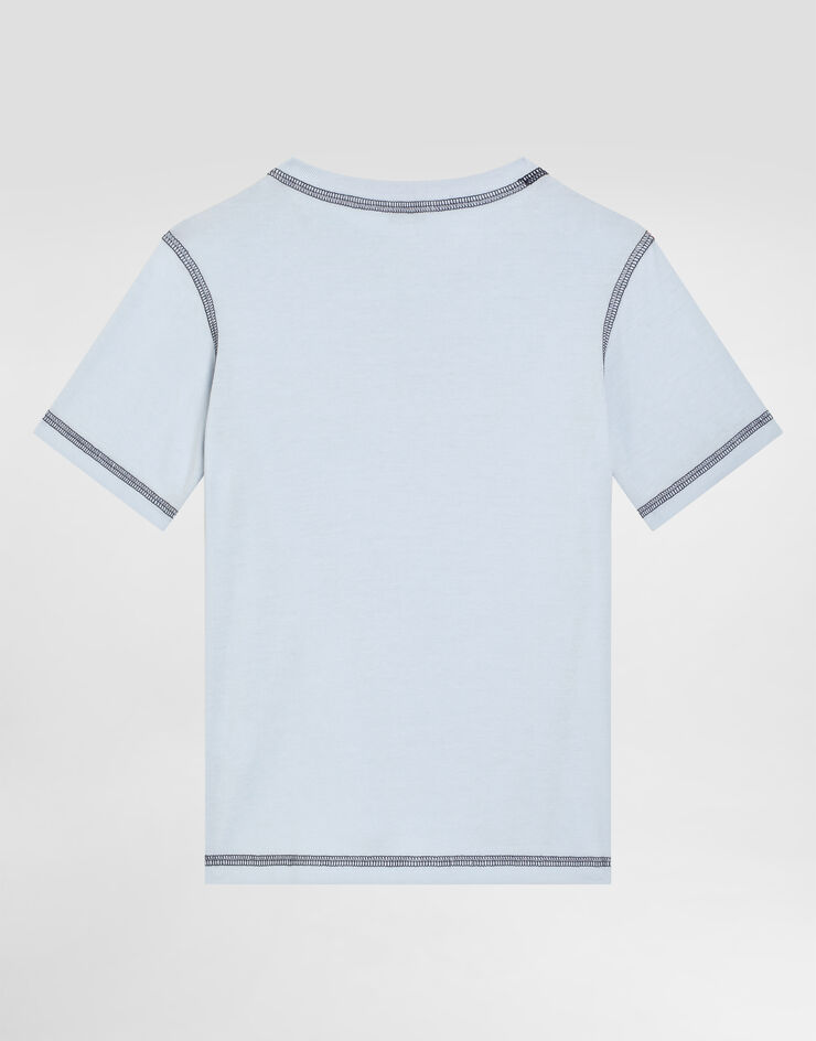 Dolce & Gabbana Short-sleeved jersey t-shirt with DG Azure L4JTHUG7PES