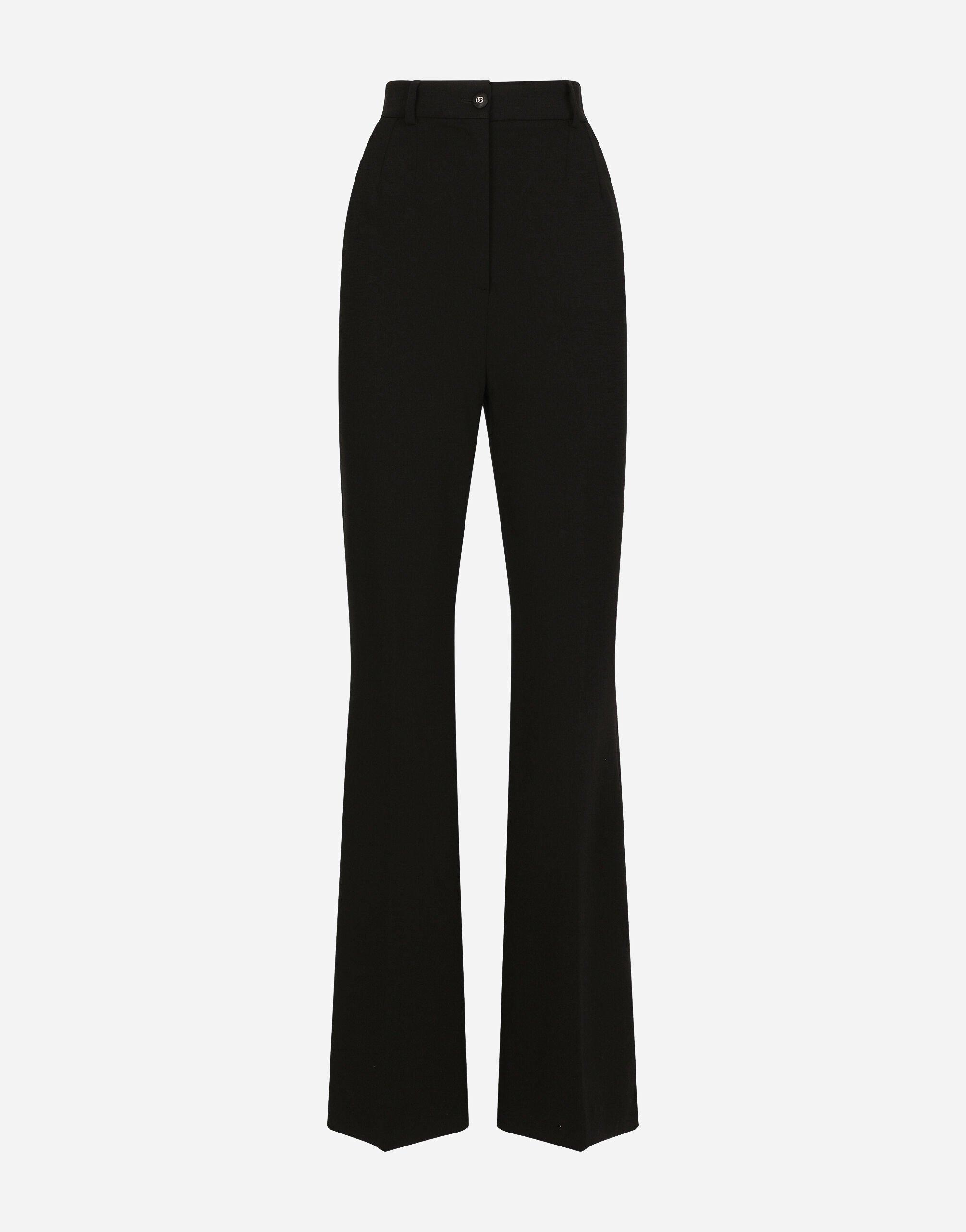 Dolce & Gabbana Flared jersey Milano rib pants Black F26X8TFMMHN