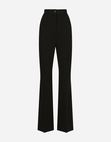 Dolce & Gabbana Flared jersey Milano rib pants Black F6ARTTFUGN7
