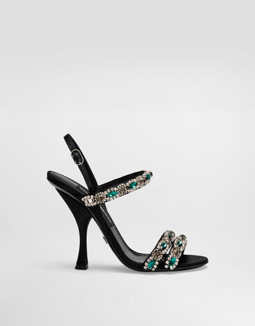 Dolce & Gabbana Sandals with embroidery Black CR1931AX140