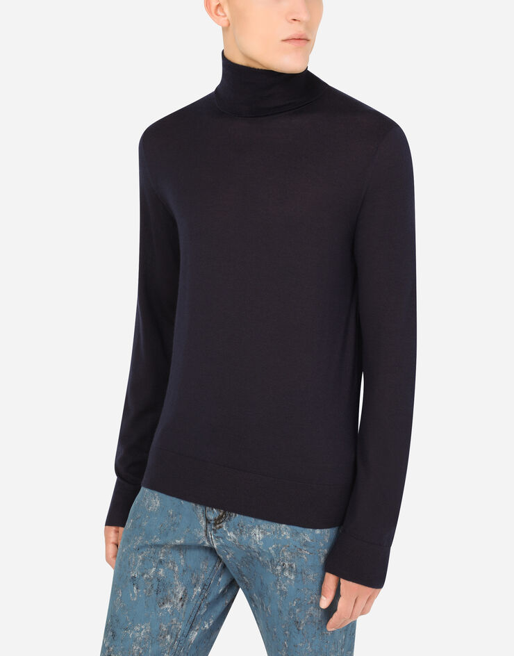 Dolce & Gabbana Cashmere turtle-neck sweater Azul GX625TJAWRC