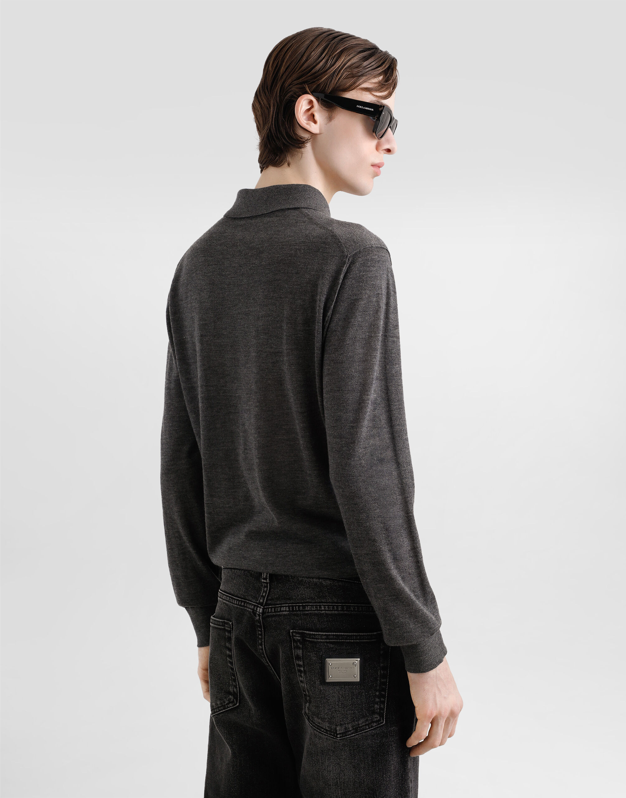 Cashmere polo shirt in Grey for Men | Dolce&Gabbana® US