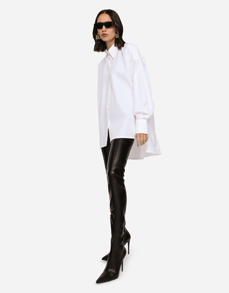 Dolce & Gabbana Oversize poplin shirt White F5N84TFU5TI
