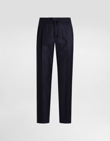 Dolce & Gabbana Garment-dyed wool joggers Blue GP12QTFU25E