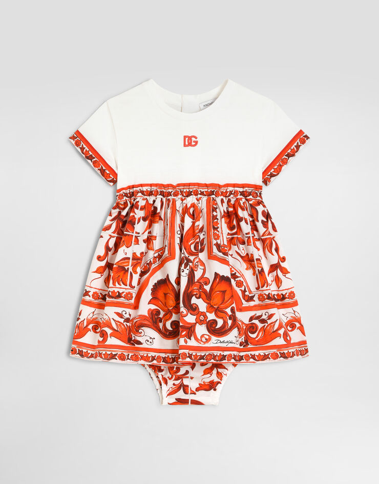 Dolce & Gabbana Majolica-print mix material dress Multicolor L2JDBFG7P4G