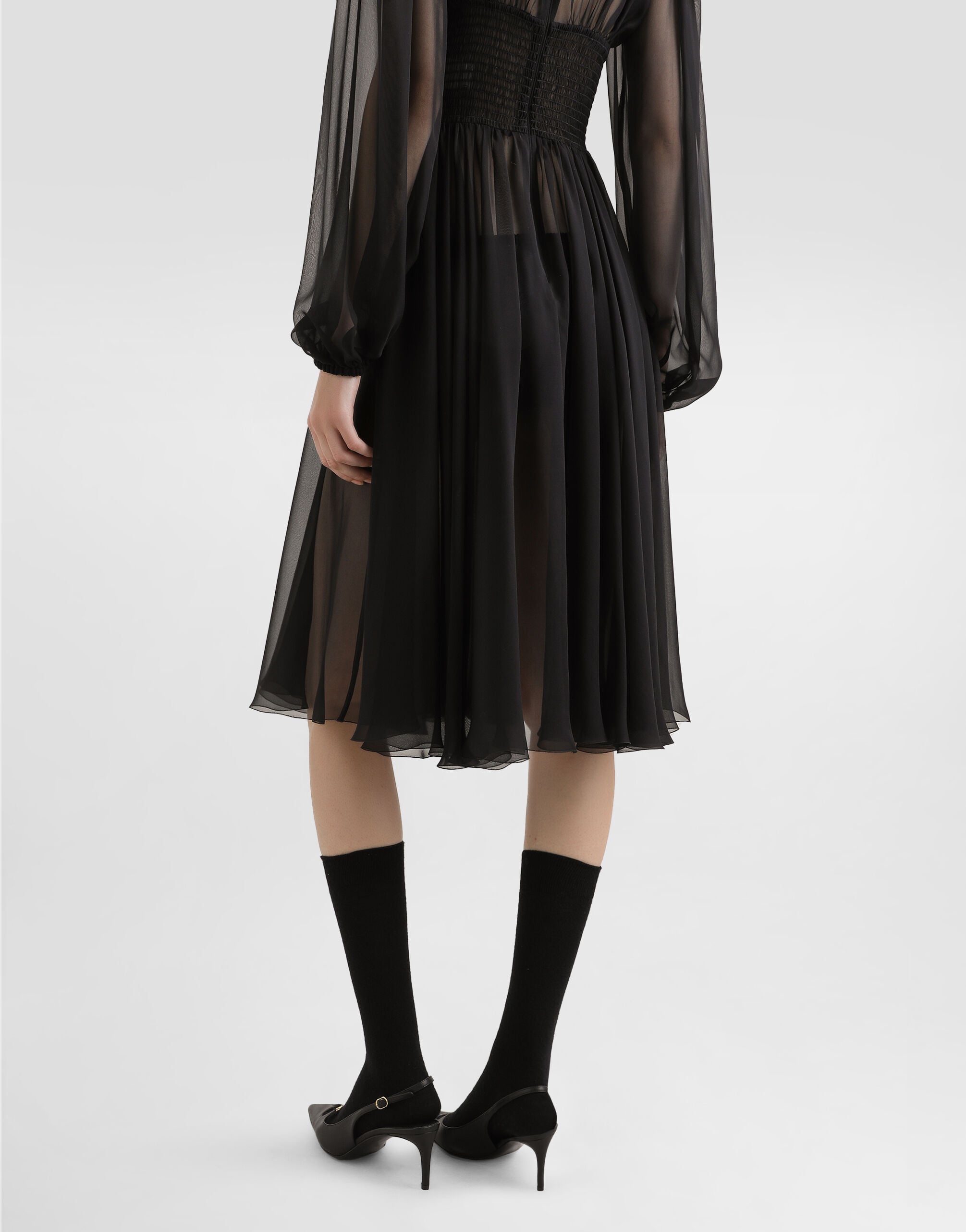 Blackのウィメンズ シフォン ドレス | Dolce&Gabbana®