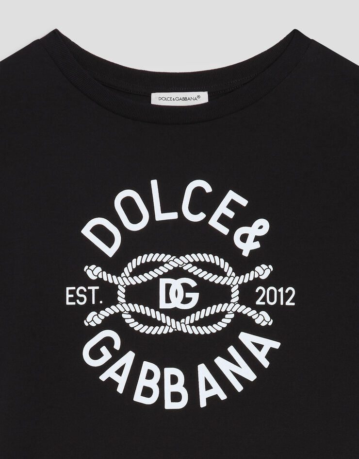 Dolce & Gabbana Cotton t-shirt with logo Blue L4JTHVG7QNF