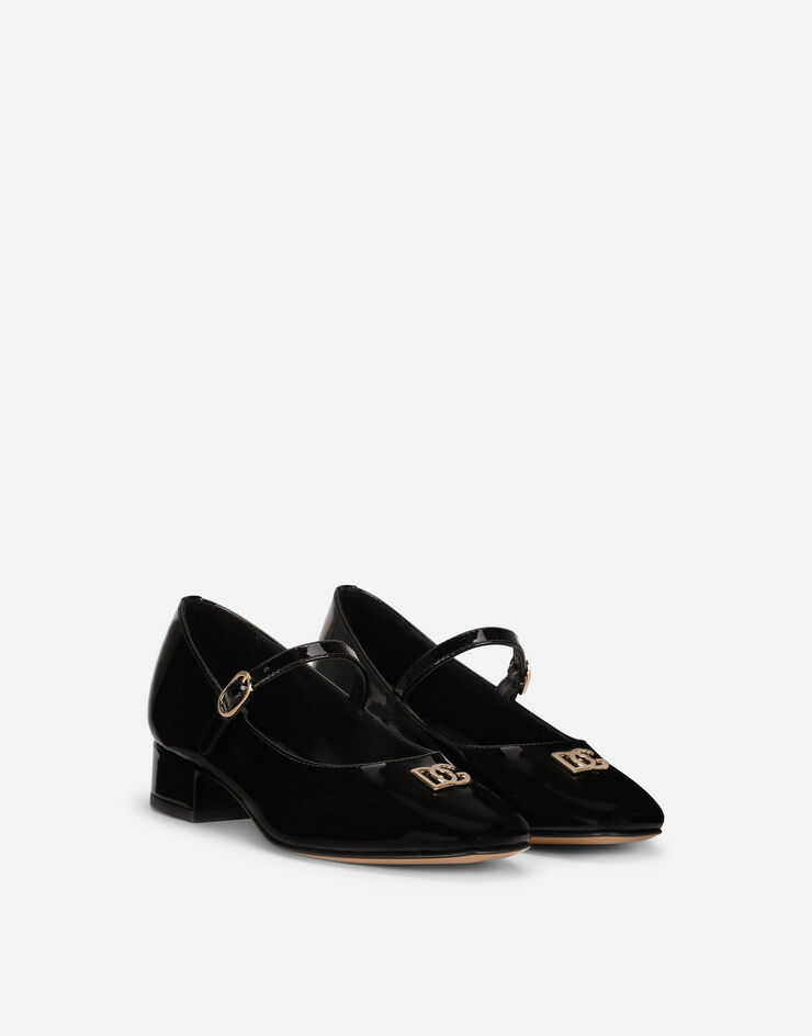 Dolce & Gabbana Patent leather ballet flats with heel Black D11034A1471