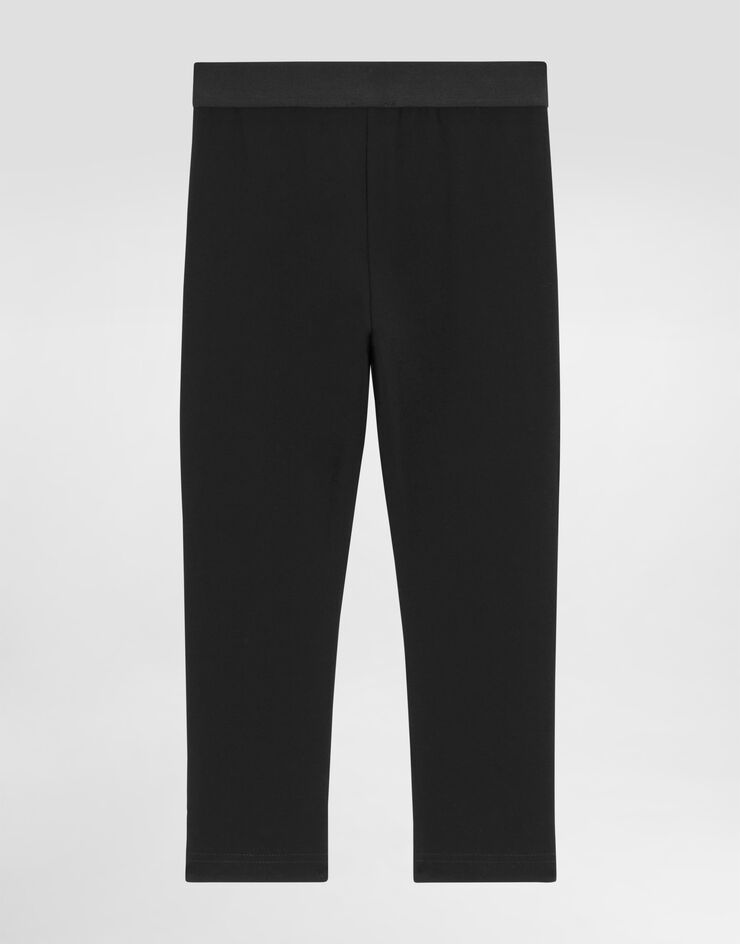 Dolce & Gabbana Leggings en interlock avec élastique à logo Noir L5JP3JG7BGA
