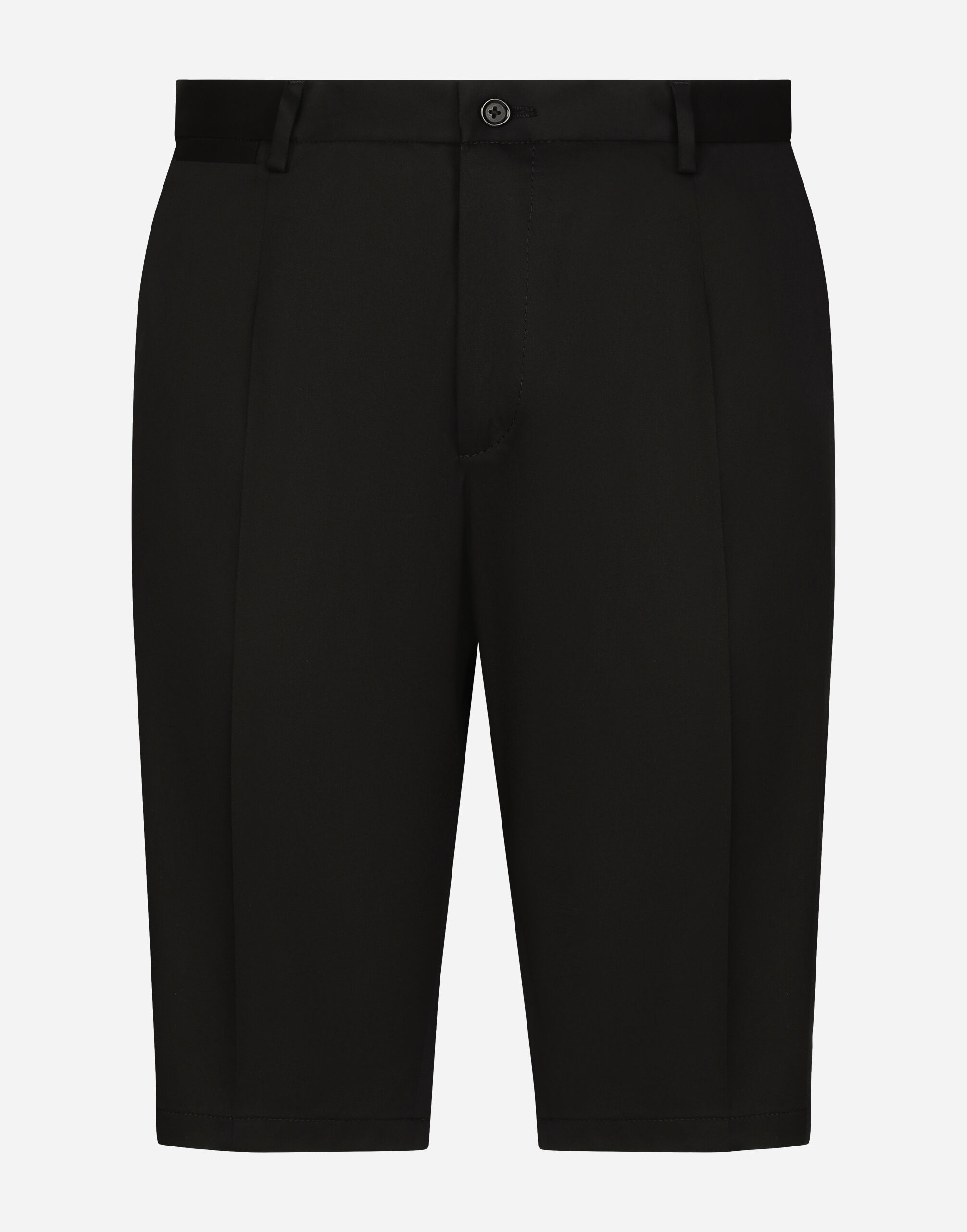 Stretch cotton shorts with DG embroidery in Black for Men