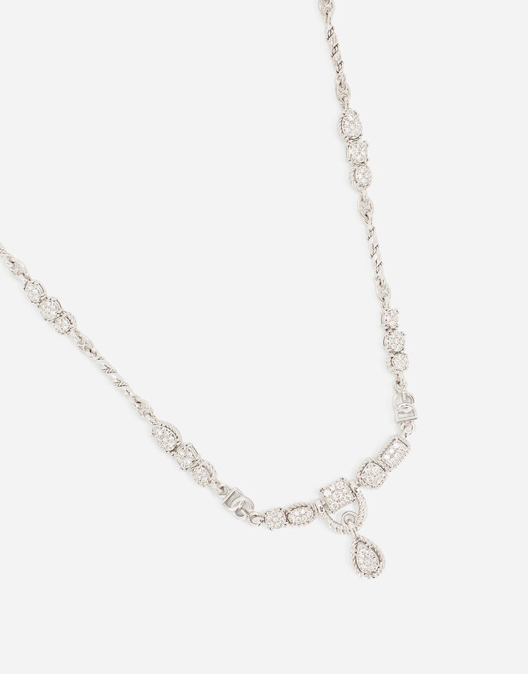 Dolce & Gabbana Easy Diamond necklace in white gold 18kt and diamonds pavé White WAQD1GWPAVE