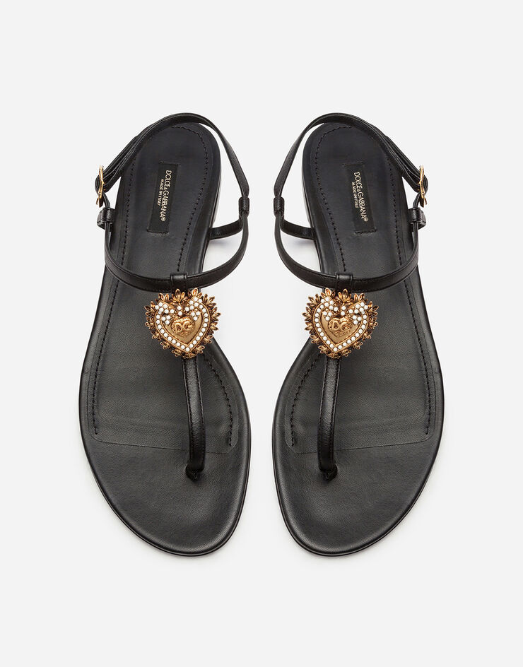 Dolce & Gabbana Sandalias Devotion de napa Negro CQ0353AX191