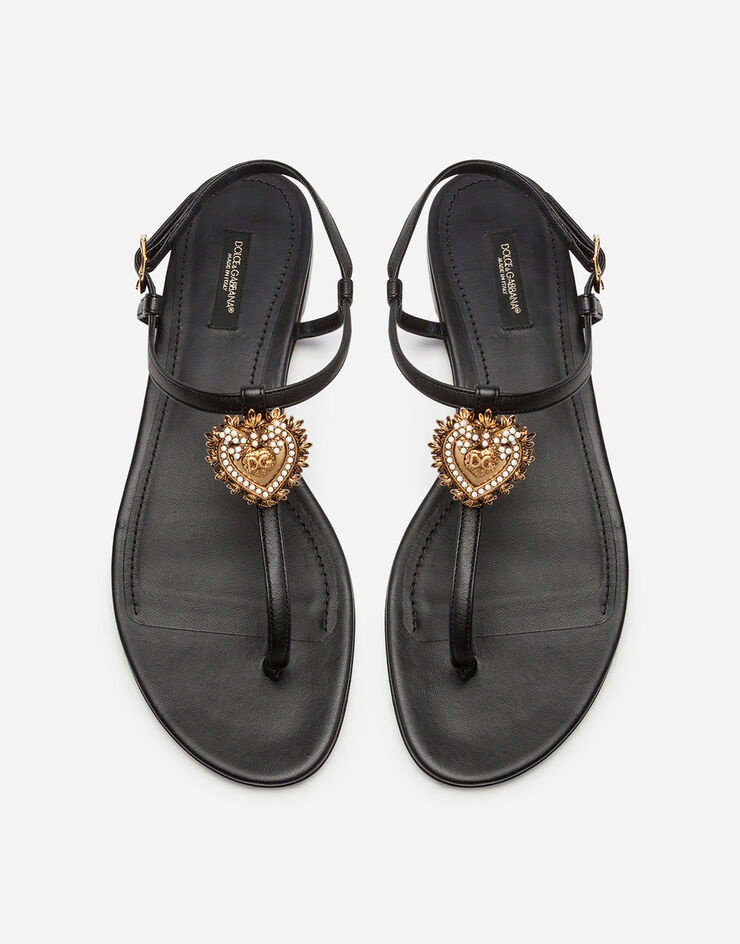 Dolce & Gabbana Flip-flops Devotion aus nappa SCHWARZ CQ0353AX191