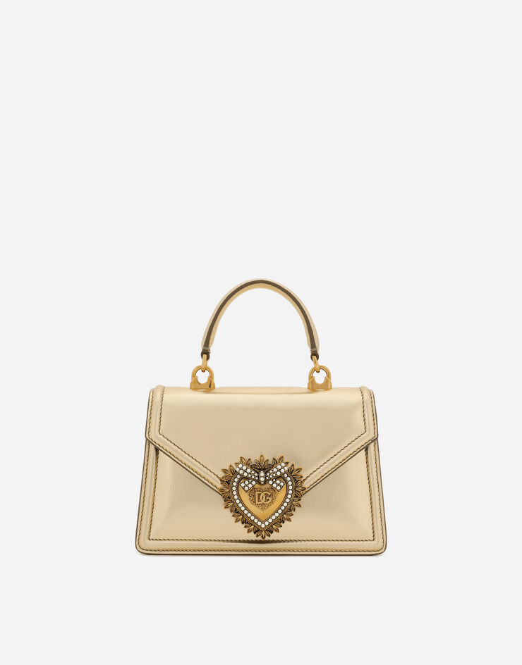 Dolce & Gabbana Small Devotion bag in nappa mordore leather Gold BB6711A1016