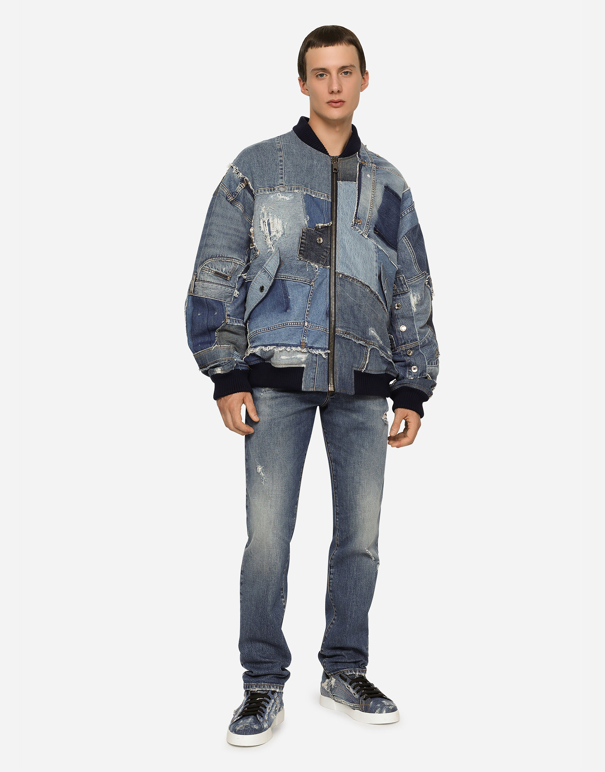 Dolce & gabbana patchwork denim jacket sales
