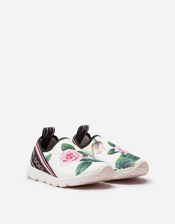 Dolce & Gabbana SLIP ON SORRENTO SNEAKERS WITH TROPICAL ROSE PRINT IMPRIMÉ FLEURI D10723AU989