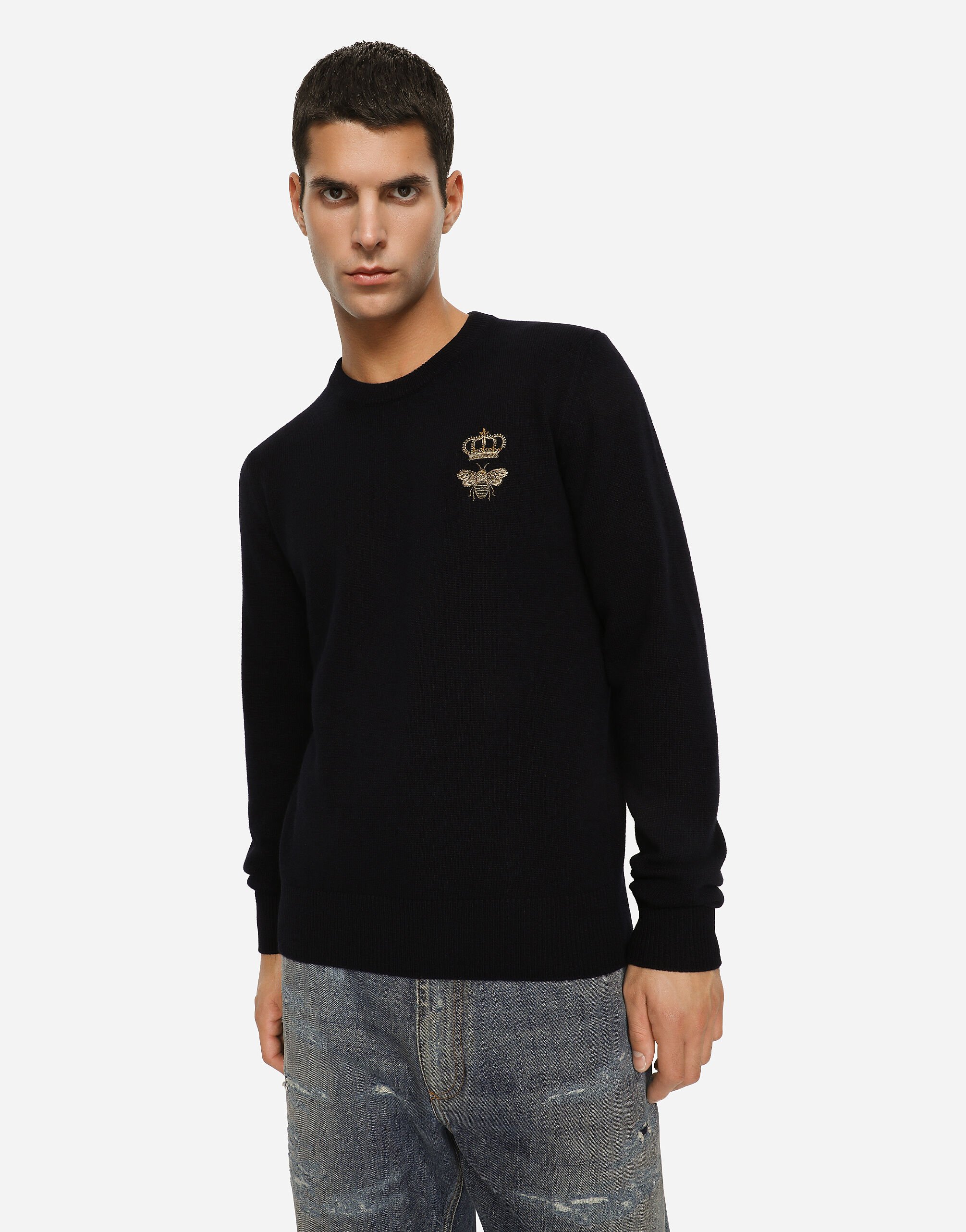 Pull Girocollo in Blue Dolce Gabbana